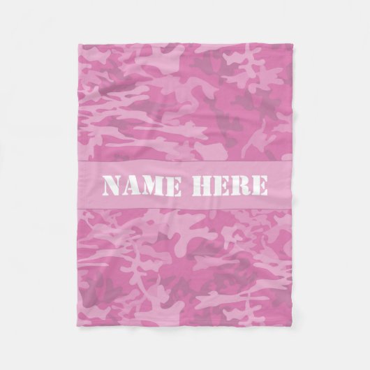Individuelle Name Light Pink Camouflage Muster Sch Fleecedecke (Vorderseite)
