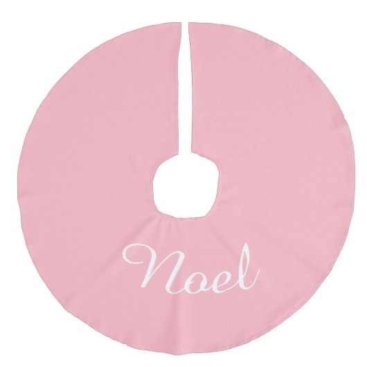 individuelle Name Light Pink Weihnachten Weihnacht Leinenimitat Weihnachtsbaumdecke (Vorderseite)