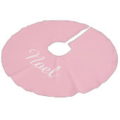 individuelle Name Light Pink Weihnachten Weihnacht Leinenimitat Weihnachtsbaumdecke (Schrägansicht)