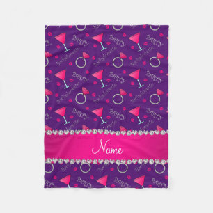 Individuelle Name lila Bachelorettich Cocktails Ri Fleecedecke