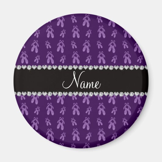 Individuelle Name lila Ballettschuhe Magnet (Vorne)