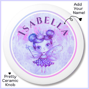 Individuelle Name Lila Fairy Princess Keramik Knob Keramikknauf