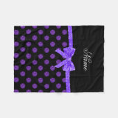 Individuelle Name lila Glitzer Polka Punkte Bug Fleecedecke (Vorderseite (Horizontal))
