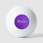 Individuelle Name lila Ledergolfbälle Golfball (Vorderseite)