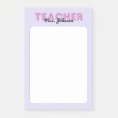 Individuelle Name Lila Lehrer Post-it Klebezettel (Vorderseite)