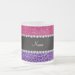 Individuelle Name lila Leopardennebel Hot-Rosa Gli Mattglastasse