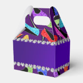 Individuelle Name lila Regenbogenleoparden hohe Ab Geschenkschachtel (Rückseite)