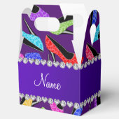 Individuelle Name lila Regenbogenleoparden hohe Ab Geschenkschachtel (Geöffnet)