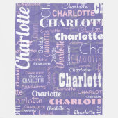 Individuelle Name Lila rosa Wiederholtes Graffiti- Fleecedecke (Vorderseite)