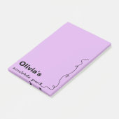 Individuelle Name Lila Scribble Pad Post-it Klebezettel (angewinkelt)