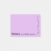 Individuelle Name Lila Scriptpte Post-it Klebezettel (Vorderseite)