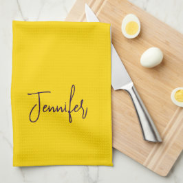 Individuelle Name lila Text gelb Geschirrtuch