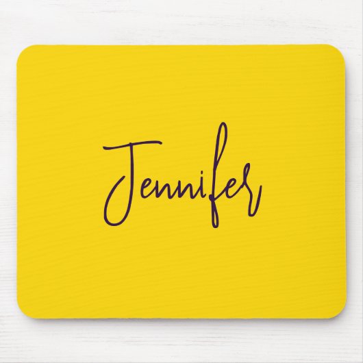 Individuelle Name lila Text gelb Mousepad (Vorne)