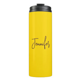 Individuelle Name lila Text gelb Thermosbecher