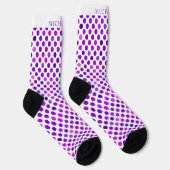 Individuelle Name lila Violet White Polka Dot Socken (Rechts)