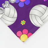 Individuelle Name lila Volleyball-RegenbogenBlume Fleecedecke (Ecke)