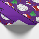 Individuelle Name lila Volleyballtreppe Geschenkpapier (Ecke)