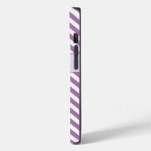 Individuelle Name Lila/Weiße Streifen Case-Mate iPhone Hülle (Rückseite / Links)