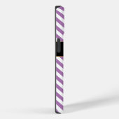 Individuelle Name Lila/Weiße Streifen Case-Mate iPhone Hülle (Rückseite / Rechts)