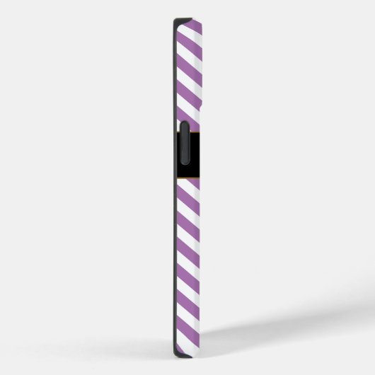 Individuelle Name Lila/Weiße Streifen Case-Mate iPhone Hülle (Rückseite / Rechts)