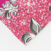Individuelle Name Lilie fuchsia rosa Glitzer Fleecedecke (Ecke)