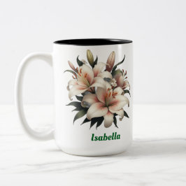 Individuelle Name, Lilien Zwei-Tone-Kaffee-Tasse,  Zweifarbige Tasse