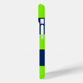 Individuelle Name Lime Green Dark Blue Stripes Case-Mate iPhone Hülle (Rückseite / Links)