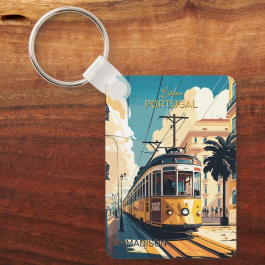 Individuelle Name Lissabon Portugal Schlüsselanhänger (Vorderseite)