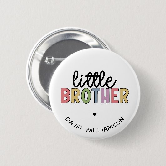 Individuelle Name Little Brother Niedlich Personal Button (Vorne & Hinten)