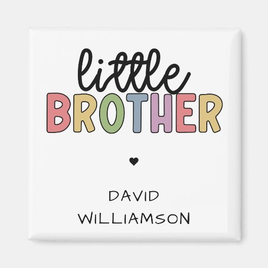Individuelle Name Little Brother Niedlich Personal Magnet (Vorne)