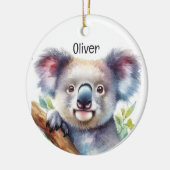 Individuelle Name Little Koala Bear Australisches Keramik Ornament (Links)