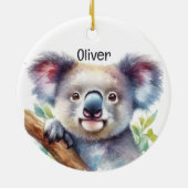 Individuelle Name Little Koala Bear Australisches  Keramik Ornament (Hinten)