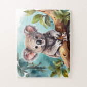 Individuelle Name Little Koala Bear Wasserfarbe Puzzle (Vertikal)