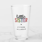 Individuelle Name Little Sister Niedlich Personali Glas (Vorderseite)