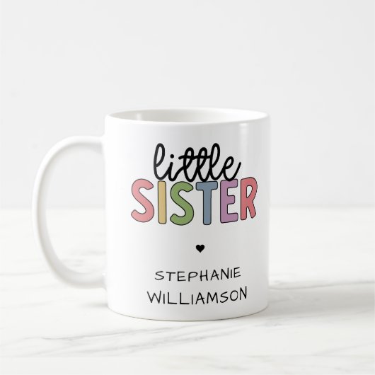 Individuelle Name Little Sister Niedlich Personali Kaffeetasse (Links)