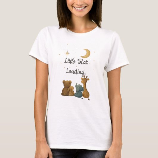 Individuelle Name "Little Star Loading" Mama zu se T-Shirt (Vorderseite)