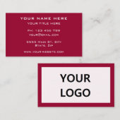 Individuelle Name-Logo-Adresse Info Farben Visiten Visitenkarte (Vorne/Hinten)