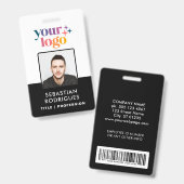 Individuelle Name Logo Foto Strichcode Mitarbeiter Ausweis (Vorder- & Rückseite)