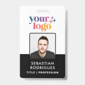 Individuelle Name Logo Foto Strichcode Mitarbeiter Ausweis (Vorderseite)