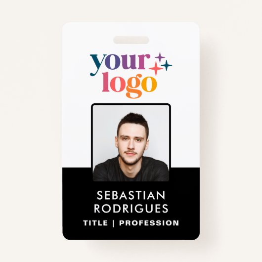 Individuelle Name Logo Foto Strichcode Mitarbeiter Ausweis (Vorderseite)