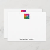 Individuelle Name-Logo hier Trendmodern einfach Mitteilungskarte (Vorne/Hinten)