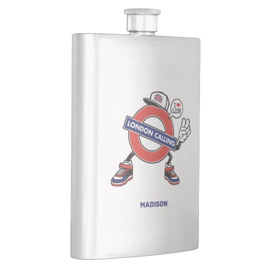 Individuelle Name London Anruf Flachmann (Rechts)