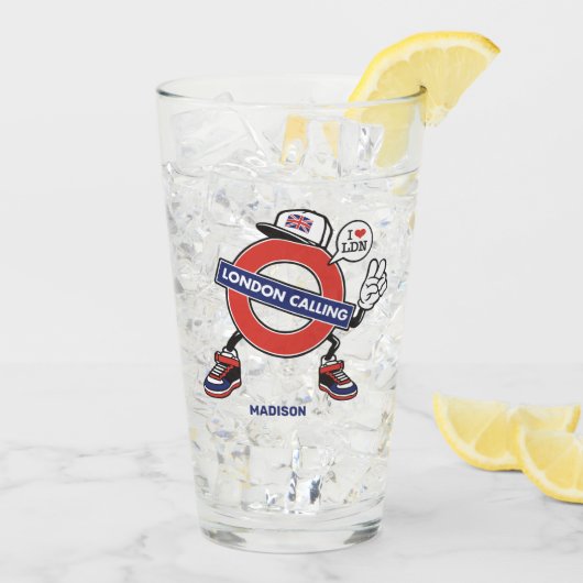 Individuelle Name London Anruf Glas (Rückseite Ice)