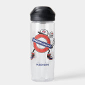 Individuelle Name London Anruf Trinkflasche (Rückseite)