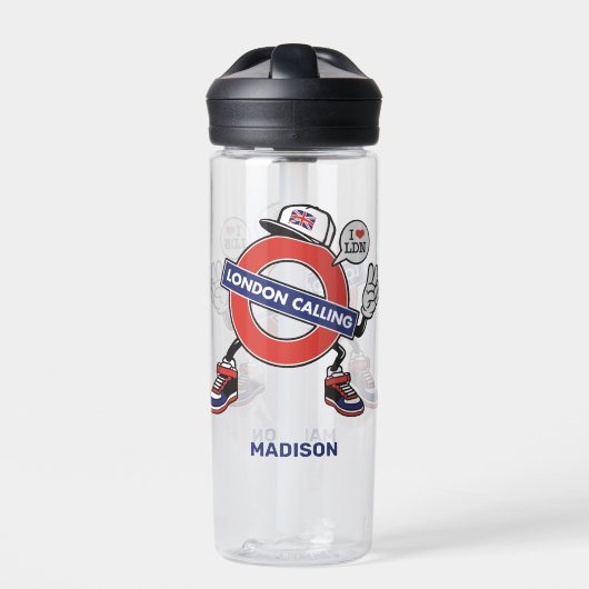 Individuelle Name London Anruf Trinkflasche (Vorderseite)