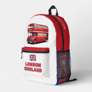 Individuelle Name London England Bedruckter Rucksack