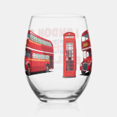 Individuelle Name London England Weinglas Ohne Stiel (Rechts)