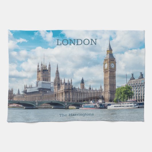 Individuelle Name London Geschirrtuch (Horizontal)