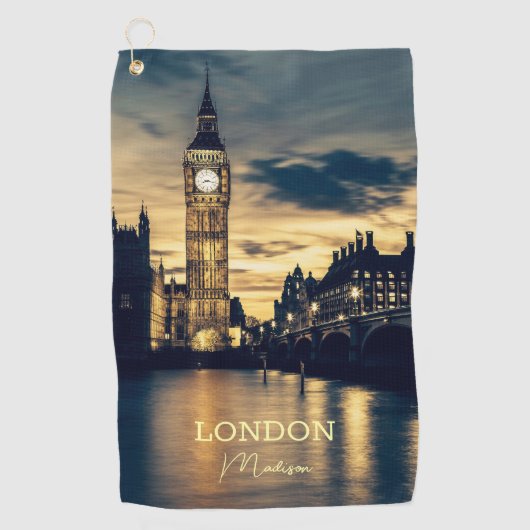 Individuelle Name London Golfhandtuch (Vorderseite)