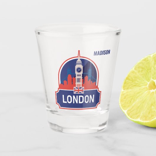 Individuelle Name London Schnapsglas (Vorderseite)